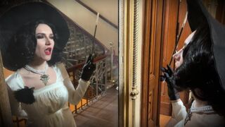 Lady Dimitrescu forró orális élvezete és mély behatolása - Resident Evil Village cosplay Halloween 2023